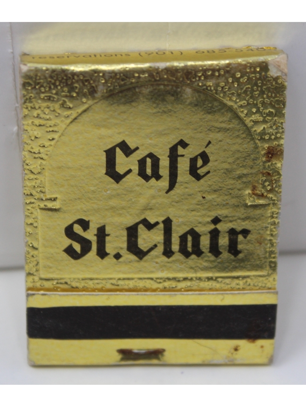 Vintage 60s Gold Matchbook Cafe St. Clair Cloverleaf Shopping Center Memphis, TN